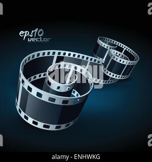 vector realistic 3d film reel Stock Vector