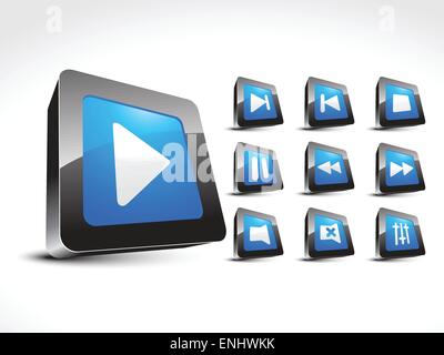 media set music vector icons Stock Vector