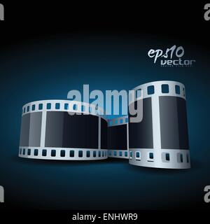 realistic vector 3d film reel Stock Vector