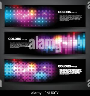 stylish shiny headers vector design Stock Vector