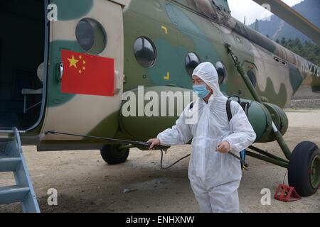 Gyirong, China's Tibet Autonomous Region. 4th May, 2015. A soldier ...