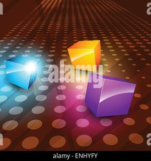 stylish shiny 3d boxes vector background Stock Vector