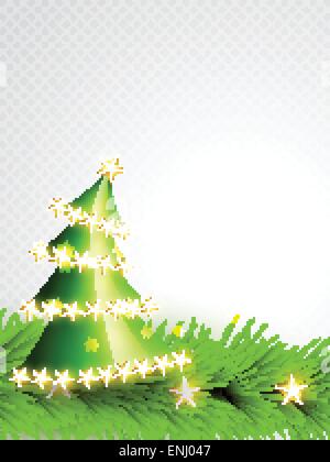 shiny green christmas tree vector illustration Stock Vector