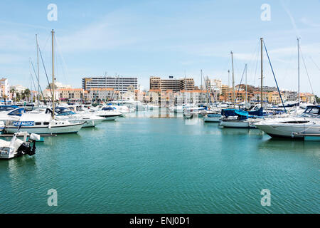 VILLAMOURA,PORTUGAL-APRIL, 2015: Luxury jaghts in the harbor of Villamoura on April 16 2015, Villamoura is the most exclusive vi Stock Photo
