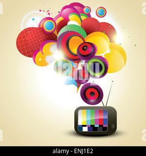 stylish vector tv colorful background Stock Vector
