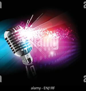 shiny glow background of mic Stock Vector
