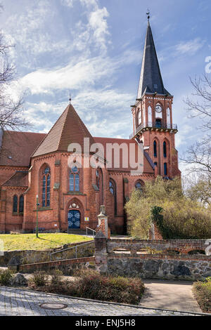 Picture of a typical church of red brick in Wustrow on the Baltic Sea, Germany Stock Photo