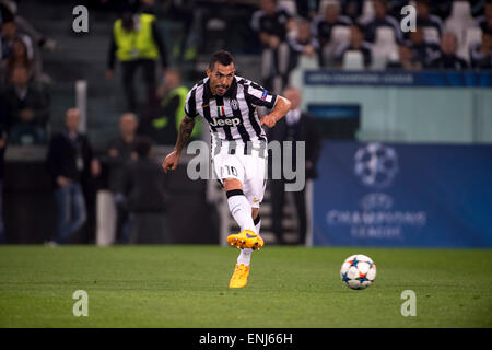 Turin, Italy. 5th May, 2015. Carlos Tevez (Juventus) Football/Soccer : UEFA Champions League Semi-final 1st leg match between Juventus 2-1 Real Madrid at Juventus Stadium in Turin, Italy . © Maurizio Borsari/AFLO/Alamy Live News Stock Photo