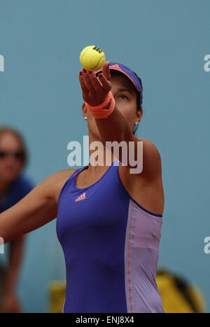 May 6, 2015 - Madrid, Spain - 06.05.2015 Madrid, Spain. Ana Ivanovic in action against Carla Suarez at the Mutua Madrid Open, Caja Magica in Madrid on May 6, 2015. (Credit Image: © Michael Cullen/ZUMA Wire) Stock Photo