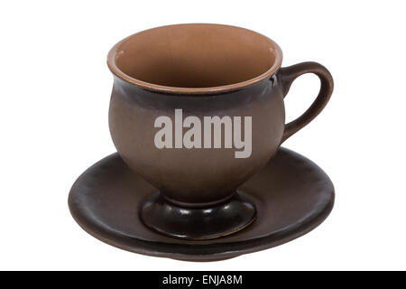 Ceramic cup for coffee, isolated on white background Stock Photo
