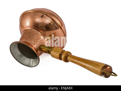 Turkish coffee pot, isolated on white background Stock Photo