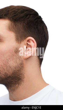 close up of male ear Stock Photo