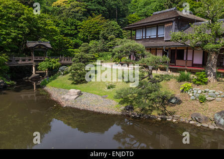 Sankeien, one of Japan’s most exquisite gardens, was opened to the public in 1904 Stock Photo