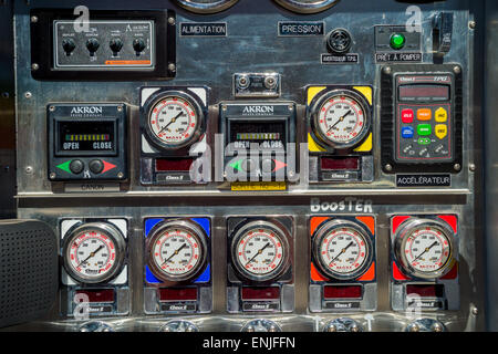 Pressure Gauges on a Fire Truck Stock Photo - Alamy