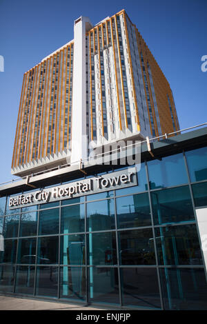 Belfast UK. 22nd April 2015. Front entrance of Belfast City Hospital Stock Photo