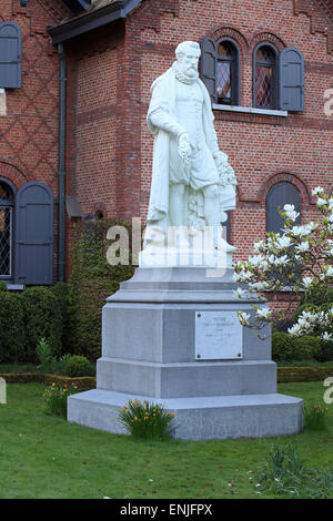 Statue of Peeter van Coudenberghe at the botanical gardens in Antwerp, Belgium Stock Photo