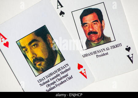 playing cards to identify members of the baath party in irak during the war with usa in 2003 Stock Photo