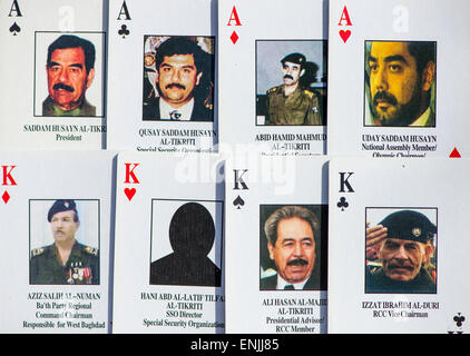 playing cards to identify members of the baath party in irak during the war with usa in 2003 Stock Photo