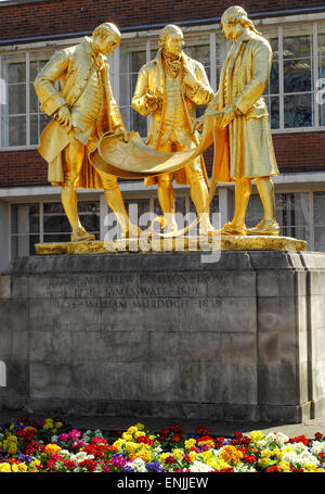 Matthew Boulton, James Watt William Murdoch statue by William Bloye and Raymond Forbes-Kings Stock Photo