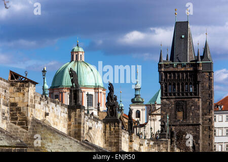 Prague Old Town Tower at Charles Bridge Prague Old Town Bridge Tower Prague Czech Republic Stock Photo