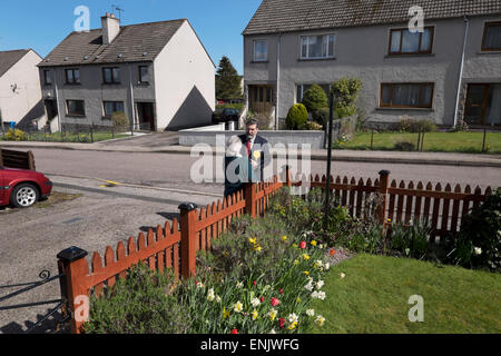 Viscount John Thurso on the 2015 campaign trail in Tain, Ross and Cromarty. Stock Photo