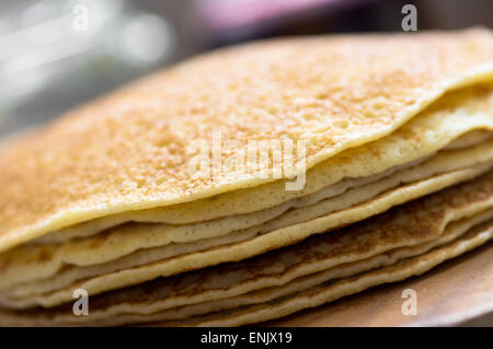Stack of Russian pancakes, blini  closeup Stock Photo