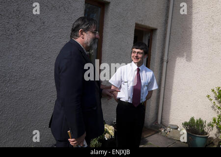 Viscount John Thurso on the 2015 campaign trail in Tain, Ross and Cromarty. Stock Photo