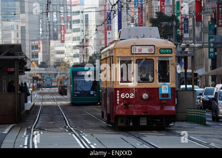 City tram, Hiroshima, Western Honshu, Japan, Asia Stock Photo
