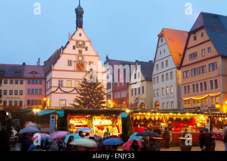 Christmas Market, Rothenburg ob der Tauber, Bavaria, Germany, Europe Stock Photo