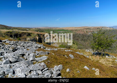 View of the Usk Valley near Abergavenny, South Wales, UK. Stock Photo