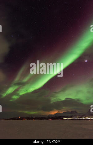 Aurora borealis (Northern Lights), Abisko, Lapland, Arctic Circle, Sweden, Scandinavia, Europe Stock Photo