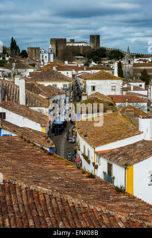 View overt Obidos, Estremadura, Portugal, Europe Stock Photo