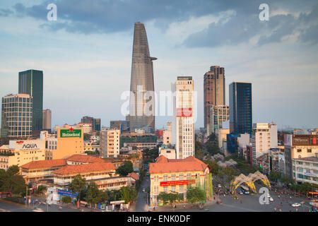 View of Bitexco Financial Tower and city skyline, Ho Chi Minh City, Vietnam, Indochina, Southeast Asia, Asia Stock Photo