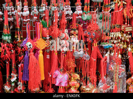 Chinese souvenirs on a market stall in Singapore, Southeast Asia, Asia Stock Photo