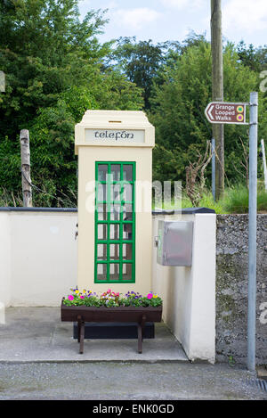 old irish telephone kiosk in grange ireland Stock Photo