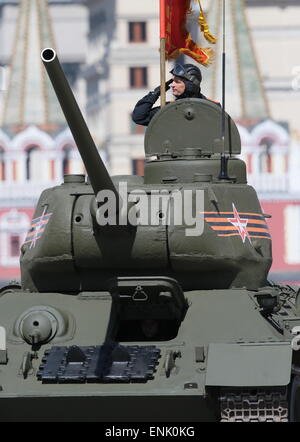 T-34 Soviet medium tank during WW2 military vehicles parade at Wold