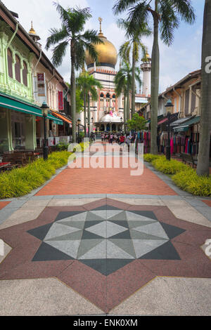 Road leading to the Sultan Mosque in the Arab Quarter, Singapore, Southeast Asia, Asia Stock Photo