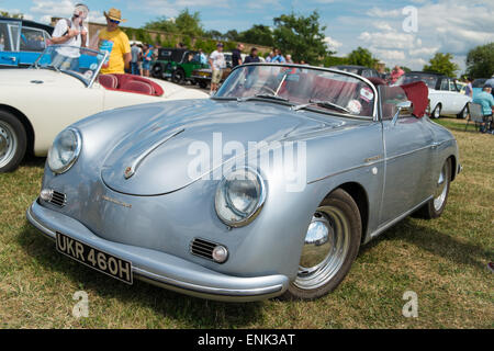 WINDSOR, BERKSHIRE, UK- AUGUST 3, 2014: A Blue Porsche 356 Speedster on show at a Classic Car Show in August 2013. Stock Photo