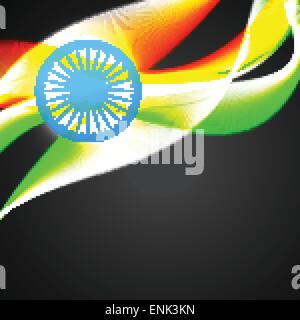 indian flag in wave style vector background Stock Vector Image & Art ...