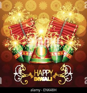 set of vector diwali crackers illustration Stock Vector