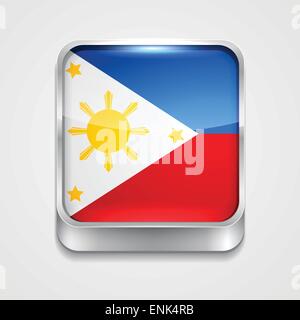 vector 3d style flag icon of philippines Stock Vector