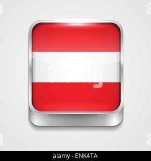 vector 3d style flag icon of austria Stock Vector
