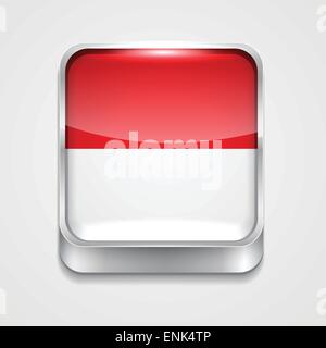 vector 3d style flag icon of indonesia Stock Vector