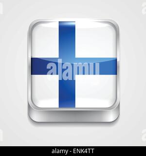 vector 3d style flag icon of finland Stock Vector