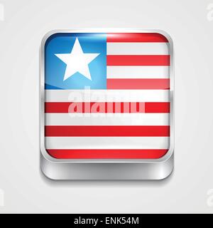 Liberia map in modern style with flag of Liberia on left side. Vector ...