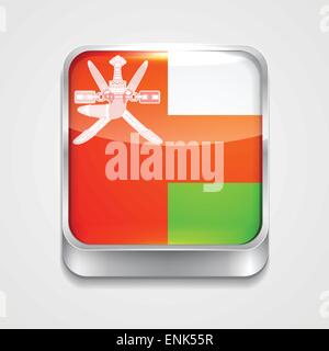 vector 3d style flag icon of oman Stock Vector