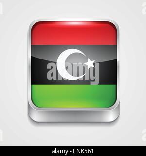 vector 3d style flag icon of libya Stock Vector