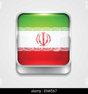 vector 3d style flag icon of iran Stock Vector