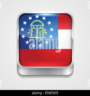 vector 3d style flag icon of georgia Stock Vector