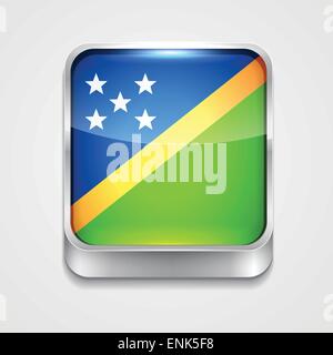 vector 3d style flag icon of solomon islands Stock Vector